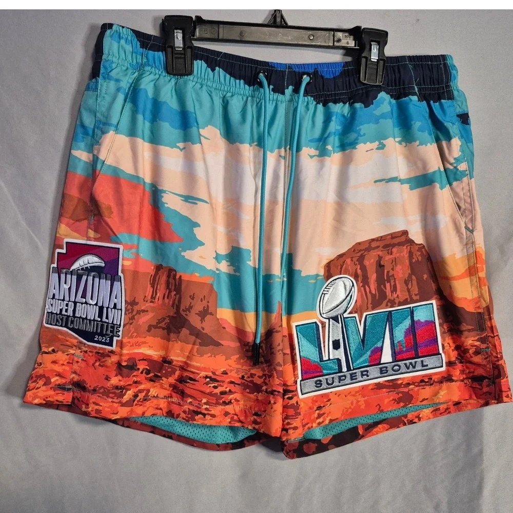 NFL Super Bowl LVII Arizona Desert Landscape Print Luxury Athletic Shorts